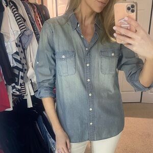 Medium Jcrew light wash denim shirt